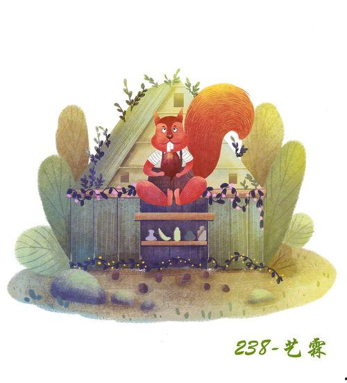 吃瓜小场景插画